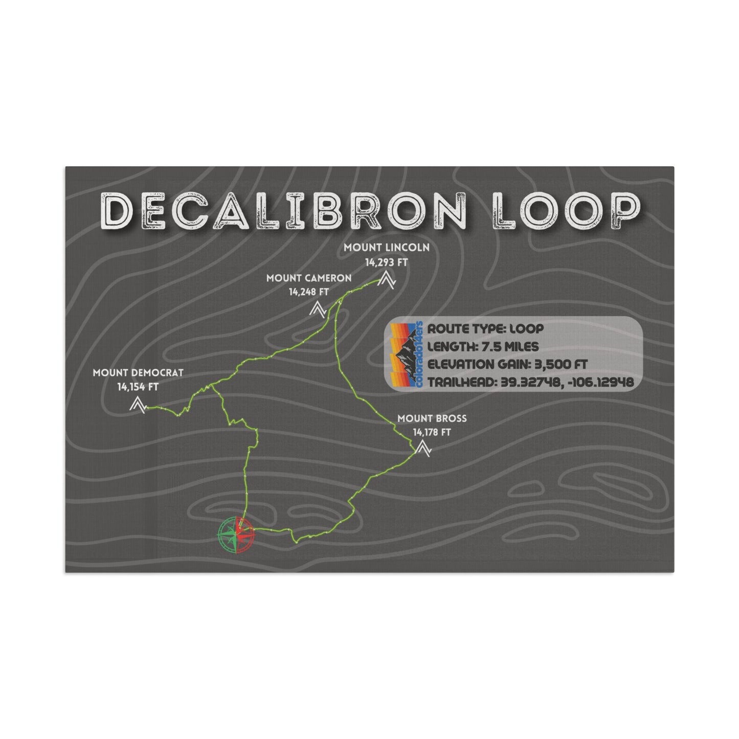 CO 14er Summit Flag | Decalibron Loop